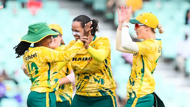 Chloe Tryon claimed three wickets for 22 in the second T20I against India in Durban (CSA)
