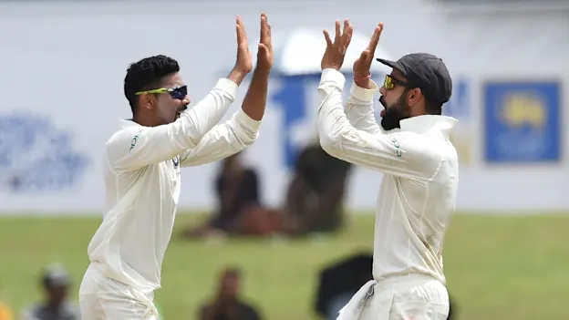 Ravindra Jadeja struck twice early to further Sri Lanka's woes.