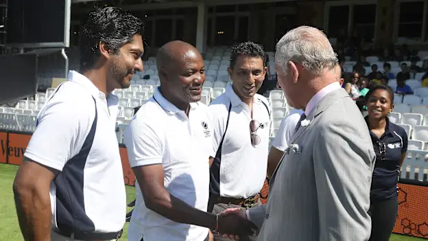 Brian Lara with Prince Charles