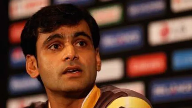 37741 Mohammad Hafeez speaking at a press conference in Colombo on Wednesday