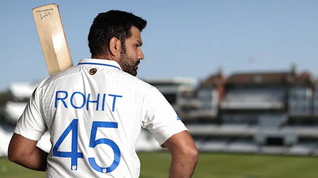 The back of Rohit Sharma's WTC Final kit