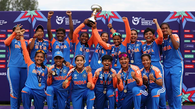 Logo of India lift the trophy | Final | U19WC 2025