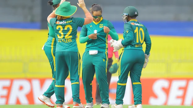 Chloe Tryon with a wicket