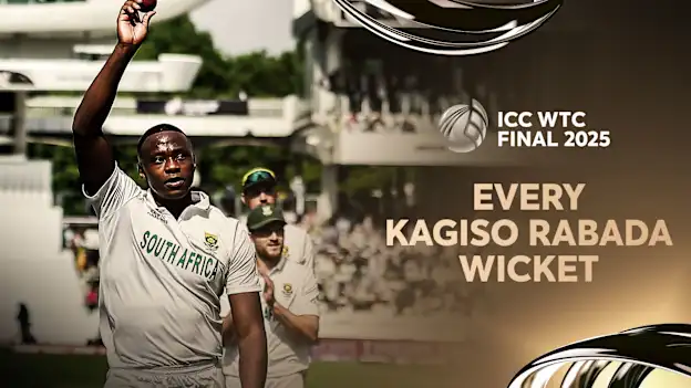 Logo of Every Kagiso Rabada wicket from WTC25 Final