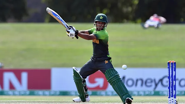 Ali Zaryab of Pakistan plays a cut shot