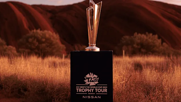 The ICC Men's T20 World Cup Trophy in Uluru