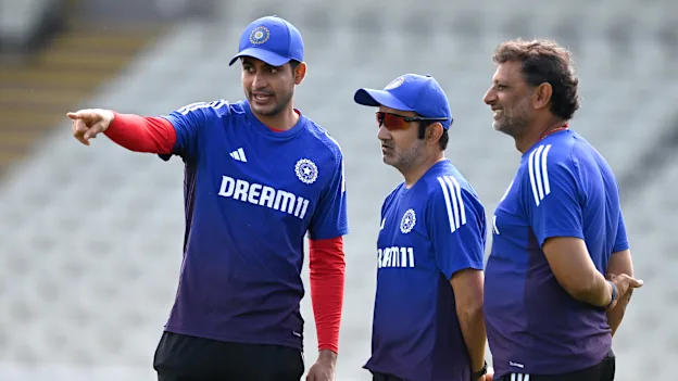 Shubman Gill and Gautam Gambhir in Edgbaston