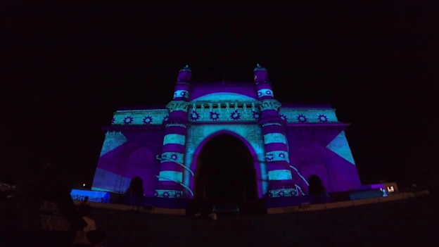 Gateway of India in Mumbai lights up to celebrate Diwali and the greatest cricket World Cup