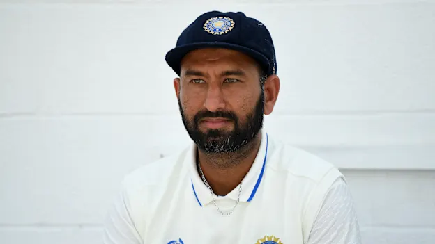Cheteshwar Pujara of India during day four of the ICC World Test Championship Final between Australia and India at The Oval