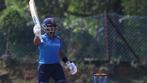 Chamari Athpaththu of Sri Lanka celebrates her half century during the CWG Qualifier 2022