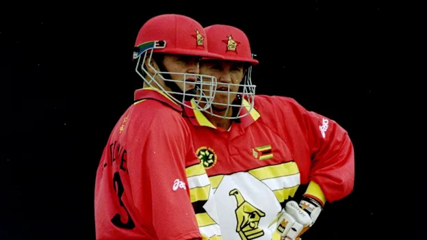 61396 Grant and Andy Flower of Zimbabwe
