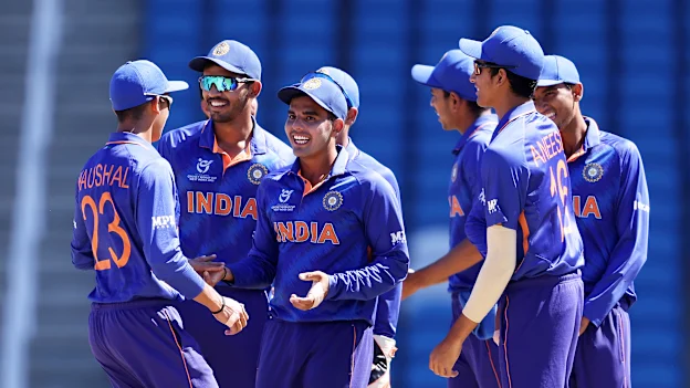 India celebrate a wicket