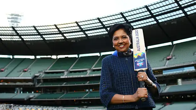 Indra Nooyi poses at the MCG