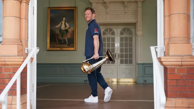 Eoin Morgan with trophy