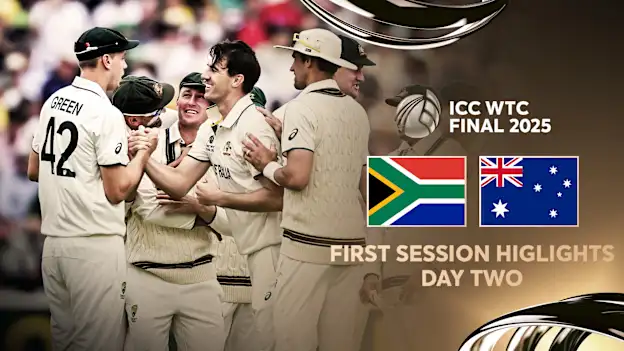 Logo of Australia remove Bavuma post early SA onslaught | Day 2, Session 1 Highlights | WTC25 Final