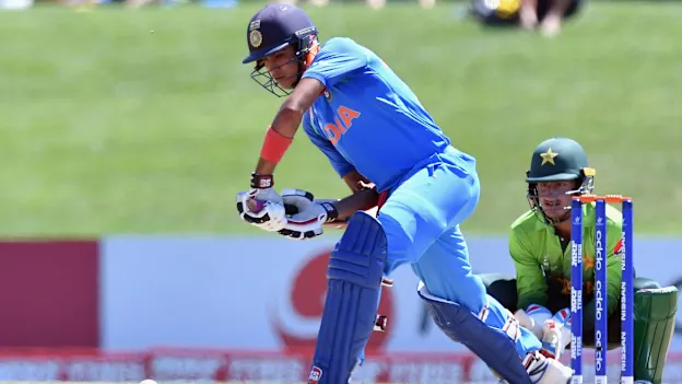 Shubman Gill of India blocks