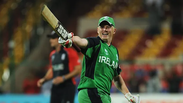 64007 Ireland's cricketer Kevin O'Brien celebr