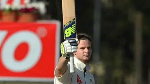 Steven Smith reached his 19th Test century and second one in the series in 227 balls