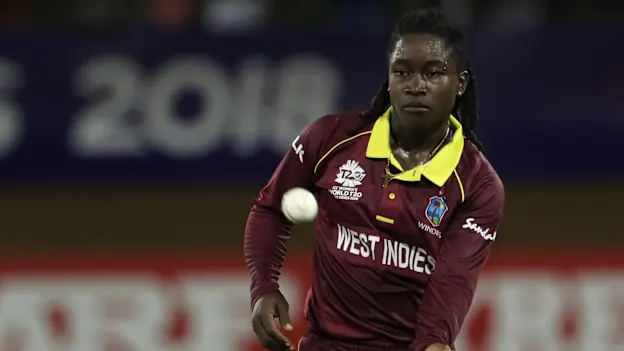 Deandra Dottin of the Windies during match 3, Windies Women v Bangladesh Women on November 9, 2018 in Providence, Guyana.