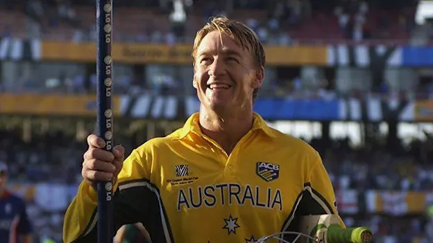 64209 Andy Bichel of Australia celebrates