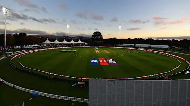 A general view is seen during the 2022 ICC Women's Cricket World Cup match between India and South Africa at Hagley Oval on March 27, 2022 in Christchurch, New Zealand.