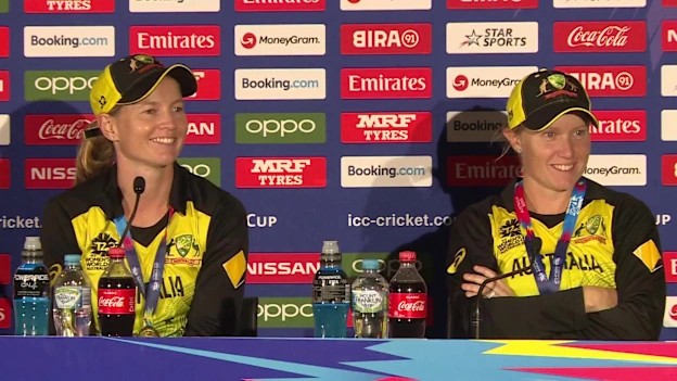 Australia-player-Alyssa-Healy-and-Captain-Meg-Lanning-post-match-080320_Moment