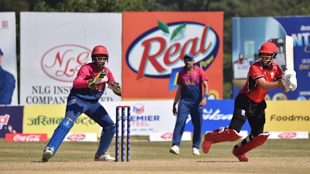 Action from the ICC T20 World Cup Asia Qualifier Final