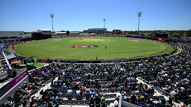 A general view during the ICC Men's T20 Cricket World Cup West Indies & USA 2024 match between USA and Pakistan at Grand Prairie Cricket Stadium on June 06, 2024 in Dallas, Texas.