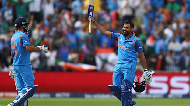A match-winning century by Rohit Sharma saw India home and through to the finals of the Champions Trophy 2017
