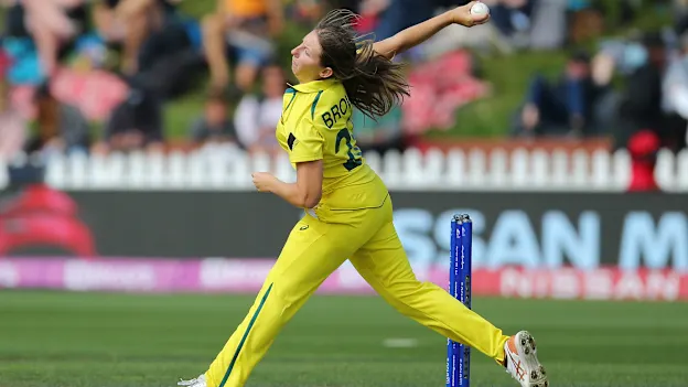 Darcie Brown of Australia bowls (2)