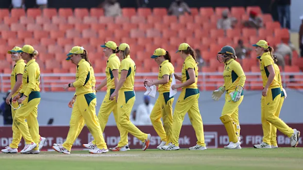 Australia team during the second WODI