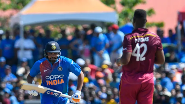 Rohit scored 67 against a West Indian attack led by Thomas and Cottrell