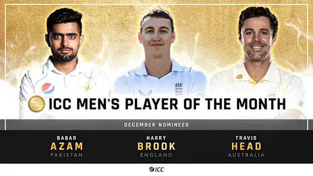 Shortlist for ICC Men's Player of the Month for December 2022