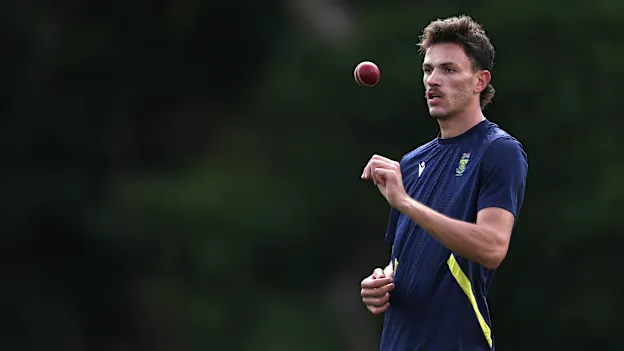 Marco Jansen in training ahead of the World Test Championship Final against Australia