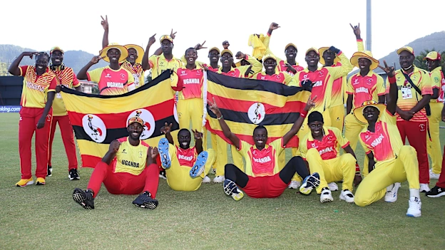 Uganda team celebrate victory