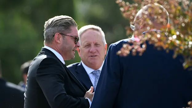 Michael Clarke, Ian Healy and Merv Hughes