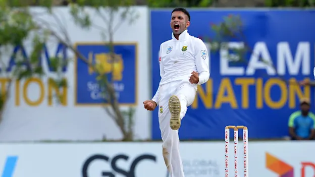 Keshav Maharaj picked up three wickets late in the day to wrest some momentum