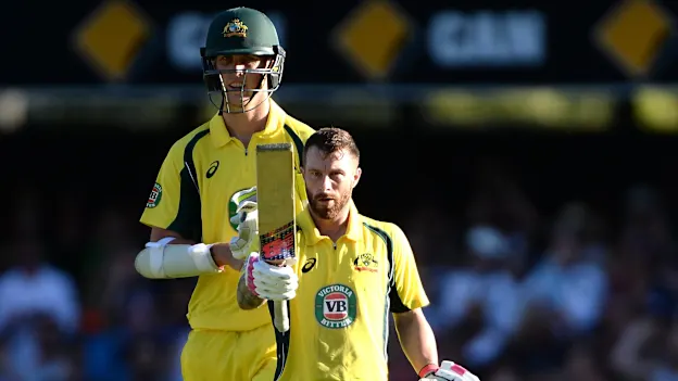 Matthew Wade celebrates his ODI century against Pakistan in Brisbane