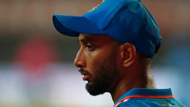 Prasidh Krishna of India looks on during game two of the One Day International series between India and Australia