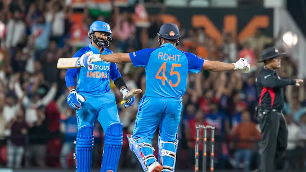 Dinesh Karthik and Rohit Sharma