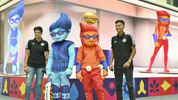 Shafali Verma and Yash Dhull were present at the unveiling of ICC Men's Cricket World Cup 2023 mascots
