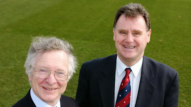 Frank Duckworth (left) and Tony Lewis (1942 - 2020) the inventors of the Duckworth-Lewis method.
