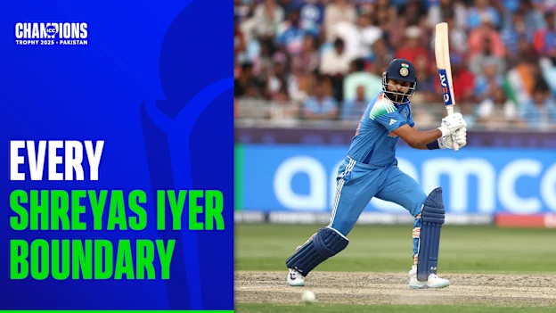 Logo of Every Shreyas Iyer Boundary | Champions Trophy 2025