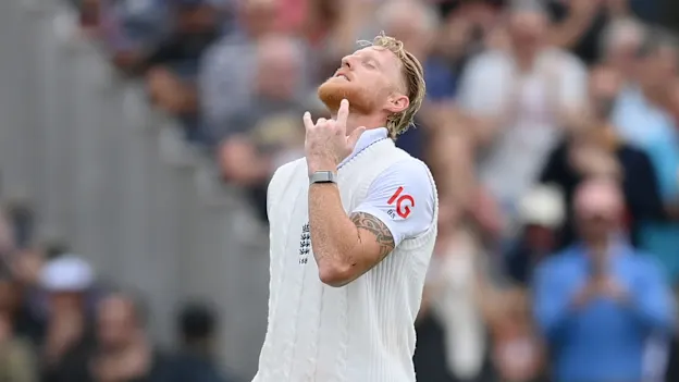 Ben Stokes celebrates his century against India in Manchester