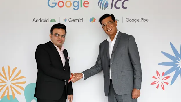 ICC Chairman Jay Shah with VP of Marketing at Google India Shekar Khosla