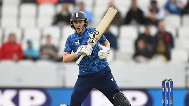 Nat Sciver-Brunt plays a shot for England