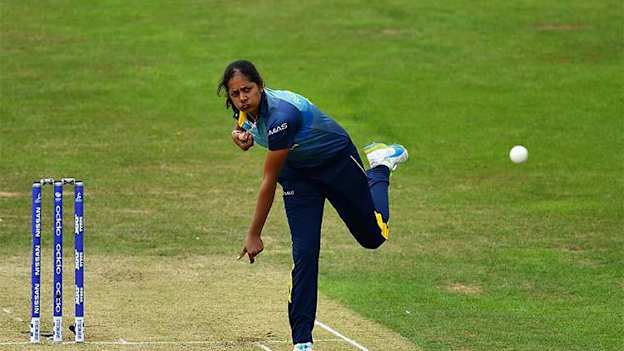 Inoka Ranaweera was the verge of a hattrick after dismissing Mithali Raj and Deepti Sharma in successive deliveries