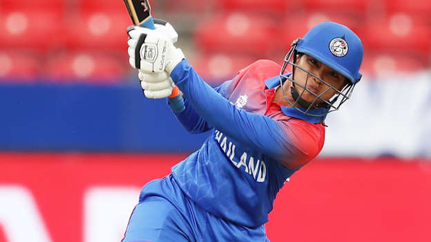 Nattaya Boochatham of Thailand bats during the ICC Women's T20 Cricket World Cup match between Pakistan and Thailand at GIANTS Stadium on March 03, 2020 in Sydney, Australia.