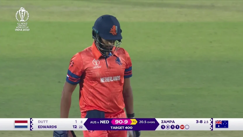 Aryan Dutt - Wicket - Australia vs Netherlands | ICC