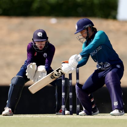 Nannapat Koncharoenkai of Thailand bats during the ICC Women's T20 World Cup Qualifier 2024 match between Thailand and Scotland at Tolerance Oval on May 03, 2024 in Abu Dhabi, United Arab Emirates.